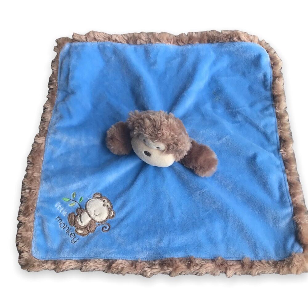 Baby Little Boys Starters Little Monkey Lovey Rattle Nunu Security Blanket Brown
